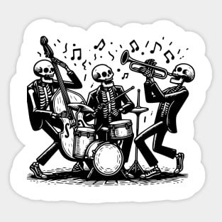 skeletons play jazz Sticker